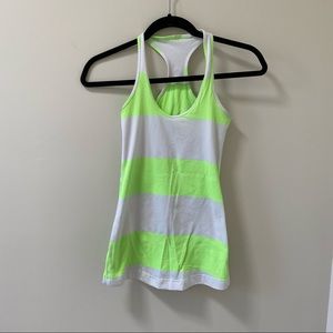 Lululemon Neon Striped Cool Racerback Tank Top